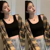 Fábrica una generación de nuevo camisola de verano para mujer corta que expone el ombligo camisa base para llevar debajo de chaqueta chaleco pequeño