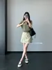 Falda Estilo Ropa de Trabajo Retro~Falda de Cintura Alta 100% Algodón que Hace que las Piernas se Vean Más Largas, con Múltiples Bolsillos y un Diseño Único, Falda Corta de Corte A para Mujer en Verano