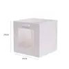 Caixa Redonda Grande Fofa de Outono e Inverno com Janela para Floricultura Arranjos Florais, Caixa de Flor Criativa de Copo de Chá com Leite Caramelo, Materiais Florais