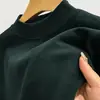 Camiseta Base de Terciopelo para Hombre, Sudadera de Invierno con Cuello Semi Alto para Otoño e Invierno para Hombre, Camiseta de Manga Larga de Color Puro Cálida de Doble Cara de Terciopelo