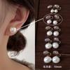 Polvo para Pan al Vapor Shijia Aretes de Perlas Blanco Leche Claro Aguja de Plata Esterlina S925 Nicho de Gama Alta Combinables Nuevos Aretes