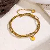 Pulsera de Cadena Retorcida Transfronteriza Europea y Americana de Moda, Color Vacío Conservado, Chapada en Metal, para Mujer, Joyería de Moda Estilo Coreano Personalizado Estilo Hong Kong