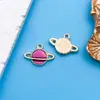 Mixto 30 flor de aleación de aceite púrpura amor pequeño colgante aretes hechos a mano pulsera accesorios de joyería diy venta al por mayor