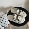 Nueva Colección Primavera/Otoño 2026: Pantuflas de corte bajo, punta redonda, con puntos negros, cómodas, sin cordones, de suela gruesa, medio cubiertas
