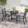 Mesa y Sillas de Madera y Plástico para Patio Exterior Combinación de Mesa y Sillas para Cafetería de Ocio Mesa y Sillas de Comedor de Ocio para Balcón al Aire Libre Jardín