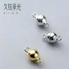 Prata Esterlina S925 Fecho Magnético Esférico Acessórios para Joias Artesanais DIY Conector de Fecho Magnético para Colar Pulseira