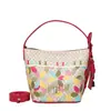 Nuevo bolso tipo cubo texturizado con estampado premium de letras en relieve (Bolso de mano para mujer)