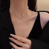Colar com pingente de borboleta elegante estilo coreano, lançamento de 2025, corrente de pérola vintage popular para mulheres, corrente de clavícula