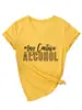 Pode Conter Álcool Amazon Ebay Site Independente Camiseta Casual Confortável Versátil Feminina Gola V Manga Curta