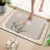 Lodo Diatomeo Absorción de Agua Antideslizante Alfombrilla Suave Hogar Inodoro Caucho Alfombra Pequeña Baño Puerta de Inodoro Felpudo