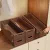 Caja de almacenamiento de calcetines de madera maciza, organizador de ropa interior para uso doméstico, adecuada para guardar ropa íntima, se puede apilar dentro de armarios y cabe en espacios estrechos, perfecta para toda la familia