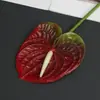 Antúrio artificial vermelho transfronteiriço de haste única com textura 3D para decoração de cena doméstica, adereços decorativos para arranjos florais, buquê de flores artificiais à venda direta