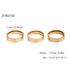 Moda Nuevo Estilo Fresco Anillo Geométrico de Cruz con Diamante para Mujer Acero Inoxidable Chapado en Oro de 18K Joyería Personalizada Al por Mayor