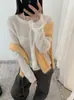 26 Nueva colección Otoño/Invierno: Cárdigan de punto para mujer, estilo coreano, alta calidad, lana merino ultrafina, color liso, cuello redondo, manga larga cepillada
