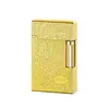 Dk-900 Criativo Retro Roda de Moagem Lateral Deslizante Tubo Isqueiro Inflável Clássico Embossado Rachado Brilhante Chama Aberta Masculino Moderno