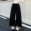 Coleção Outono 2026 Calça de Barra Reta Meninas Outono Novo Estiloso Barra de Renda Calça Longa Crianças Pequenas e Grandes Calça de Moletom Versátil Estilo Tendência