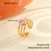 Anillo de Acero Inoxidable de Alta Gama Estilo Europeo y Americano Chapado en Oro Real Incrustado con Circonita Exquisita Joyería de Mano de Lujo Ligero Transfronteriza Venta al por Mayor
