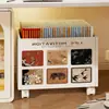 Caixa de Armazenamento de Livros, Suporte de Armazenamento para Mochilas, Estante de Livros Dobrável Móvel para Debaixo da Mesa, Carrinho Pequeno de Chão, Caixa de Livros com Rodas para Estudantes