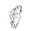 Anillo de autodisciplina con flor de cuatro hojas para mujer, ligero, lujoso, nicho, exquisita pulsera de moda, apertura distintiva, anillo ajustable para todo tipo de dedos.
