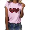 Nova camiseta casual estampada de manga curta solta estilo europeu e americano para mulheres 2