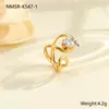 Moda Transfronteriza Europea y Americana Exquisito Anillo de Circonita Anillo de Acero Inoxidable Chapado en Oro de 18 Quilates Diseño Versátil Joyería al por Mayor