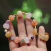Pulsera de Jade Natural Colorido Cuentas de Calabaza Bambú Colgante Polipasto Estilo Étnico Chino Joyería Pequeña Vintage