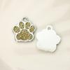 Producción DIY de nuevo colgante de polvo de brillo para perro mascota, aleación, pequeños accesorios, color, brillo, gota de aceite, colgante huella de perro