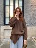 Exportação Transfronteiriça Roupas Femininas Outono e Inverno 2025 Estilo Europeu e Americano Suéter de Tricô com Gola Alta Conjunto de Duas Peças para Mulheres D79807F