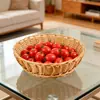 Huang figura artesanato novo hot-selling mão-tecido de pão de frutas cesta de rattan lanche cesta de armazenamento cesta tecida