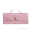 Bolsa de Festa Nova Tecida Primavera/Verão 2025, Bolsa Baguete com Fecho Horizontal, Bolsa Organizadora Clutch, Carteira, Bolsa Transversal de Ombro Único