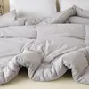 Edredón de invierno grueso y cálido para otoño e invierno, hecho de algodón lavado, estilo nuevo, adecuado para dormitorios universitarios, dormitorios y uso doméstico, color liso
