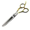 Tijeras de Peluquería Mango Maya Dorada de 6.0 pulgadas, Tijeras para Cortar el Cabello, Tijeras Planas, Tijeras para Flequillo, Tijeras Entresacadoras, Tijeras Entresacadoras