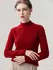Suéter de punto Loro Piana 100% cachemira pura listo para usar de primera línea para mujer, dobladillo enrollado, cuello semi-alto, holgado, cálido, suéter de capa base