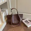 Bolso Tote Transfronterizo Retro de Gran Capacidad Estilo Coreano de Moda Bolso de Hombro Único Tejido de Alta Gama Diario Casual para el Trabajo Bolso de Axila