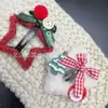 Horquilla de Felpa Roja con Forma de Estrella para Año Nuevo, Lazo, Pinza para Flequillo, Pinza Lateral para Mechones Sueltos, Adorno de Cabeza Navideño, Accesorios para el Cabello, Hecho a Mano