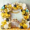 Set de Cadena de Globos Abejita Globo de Látex Película de Aluminio Revelación de Género Masculino y Femenino Decoración de Cumpleaños Arreglo de Globos