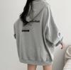 Sudadera con Capucha de Moda para Mujer, Estilo Estudiante Coreano Largo, Corte Holgado para Primavera, Otoño e Invierno, Engrosada y Forrada de Felpa, Estilo Japonés Delgado