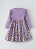 Vestido de Manga Larga Estilo Nuevo Primavera y Otoño para Niños de 2 a 8 Años, Vestido de Moño para Niñas, Vestido de Princesa, Estilo Occidental