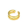 Nuevo Anillo Abierto Geométrico Elegante de Moda Europea y Americana de Nicho para Mujer Acero de Titanio Oro de 18 Quilates Versátil Joyería Simple para Mano