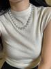 Collar de perlas blancas australianas blancas brillantes de 12 mm con el mismo estilo clásico de Fang Tangjia ni ni, cadena de suéter de lujo ligera de alta calidad para otoño e invierno para mujer