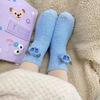 Calcetines Winnie the Poochow para Niñas Lindo Vellón Coral Ciber Popular Calcetines de Felpa Invierno Gruesos de Media Caña Calcetines para Dormir Combinan con Todo