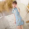 Vestido cheongsam para niña nuevo vestido de verano niña pequeña vestido de princesa occidental traje Tang para niños vestido hanfu