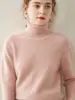 Nuevo jersey de punto de cachemira para mujer, otoño e invierno 2026, de manga larga, cuello alto, suéter cálido, corte ajustado, agradable para la piel