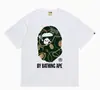 Hit da Internet de Verão 24: Camiseta bAPe Cabeça de Macaco Macaquinho, Camuflagem, Camiseta Unisex Manga Curta Gola Redonda