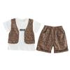 Ropa de Verano para Niños 2025 Nuevo Verano Trajes para Bebés y Niños Pequeños Camiseta con Estampado de Leopardo Conjunto de Dos Piezas 1-5 Años Traje para Niños