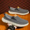 Zapatos casuales deportivos de lona ligeros y transpirables de un solo paso para hombre, desodorantes, zapatos para conducir papá, zapatos de tela, talla grande para hombre 47