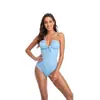 Traje de baño europeo y americano 2022 para mujer, comercio exterior AliExpress, push up, adelgazante, sexy, triángulo, traje de baño bikini de una pieza, venta al por mayor