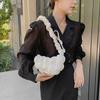 Bolso de nube plisado de nicho, estilo coreano, nueva moda, bolso de burbuja suave, bolso de mensajero de hombro con cordón simple para mujer