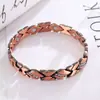 Pulsera antigua de cobre rojo más vendida transfronteriza con cierre de reloj, moda vintage finamente tallada en forma de cruz, joyería magnética completa para parejas al por mayor