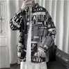 Camisa retro de manga larga con contraste en blanco y negro, de corte holgado, moderna para el uso diario, para hombres y mujeres, adecuada para ir al trabajo y para fotografía callejera